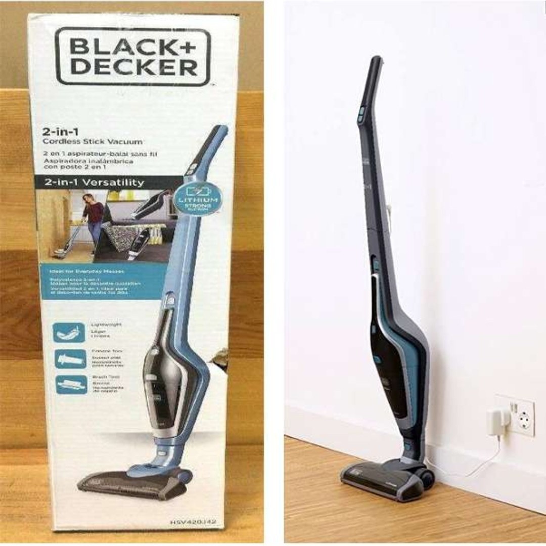 جارو شارژی بلک اند دکر ۲ کاره کد ۴۲۰ ایستاده و دستی black & decker طوسی