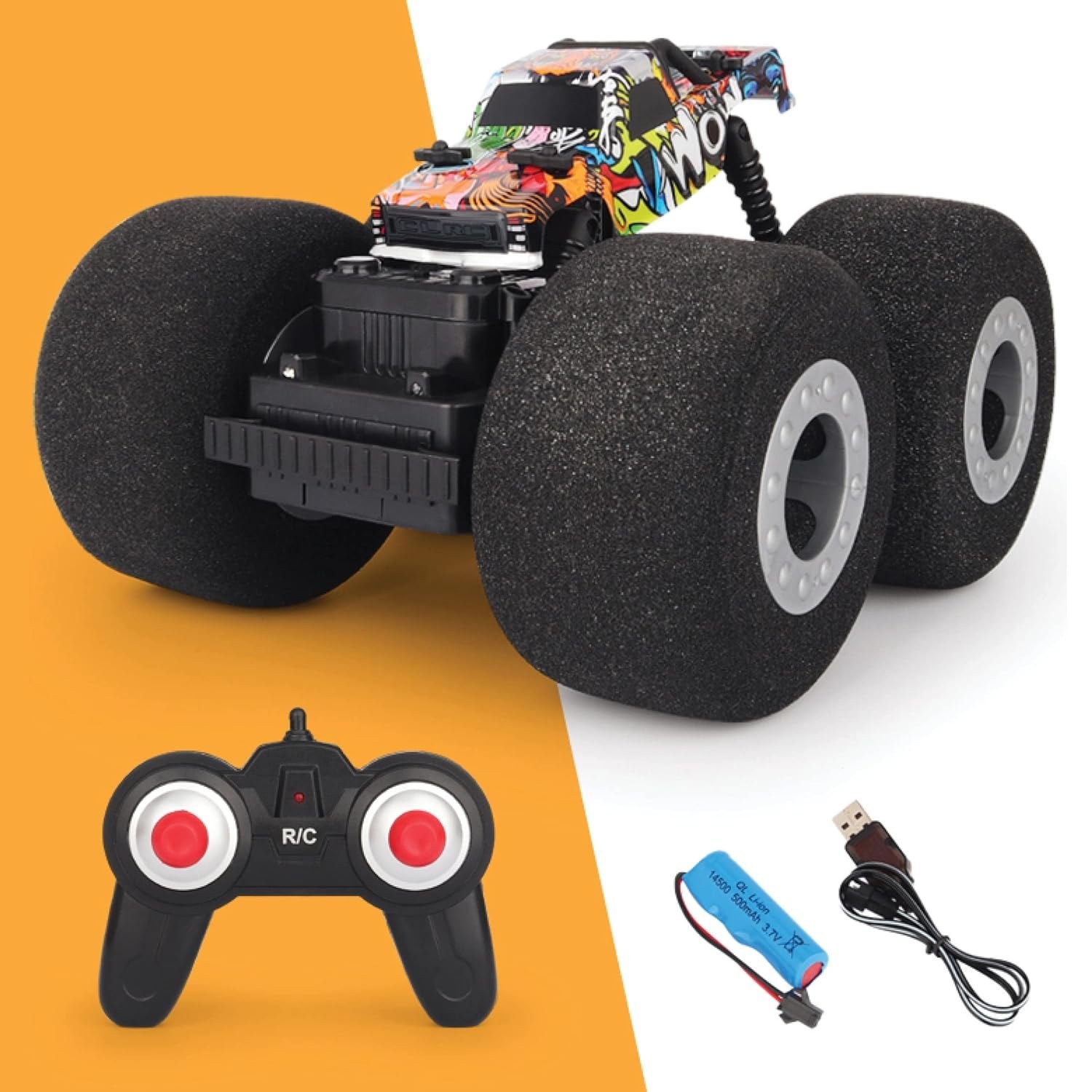 ماشین کنترلی آفرود چرخ اسفنجی هیدروگراف RC STANT CAR WITH SOFT WHEELS MZ