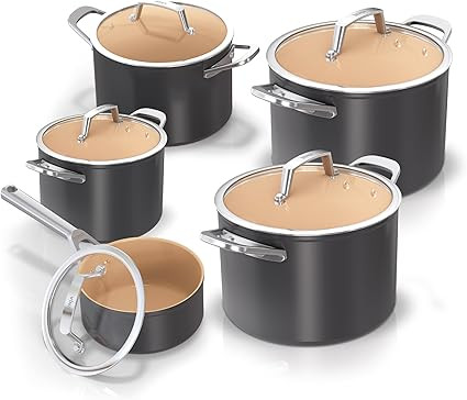 سرویس قابلمه 9 پارچه سرامیکی نچسب برند نینجا NINJA