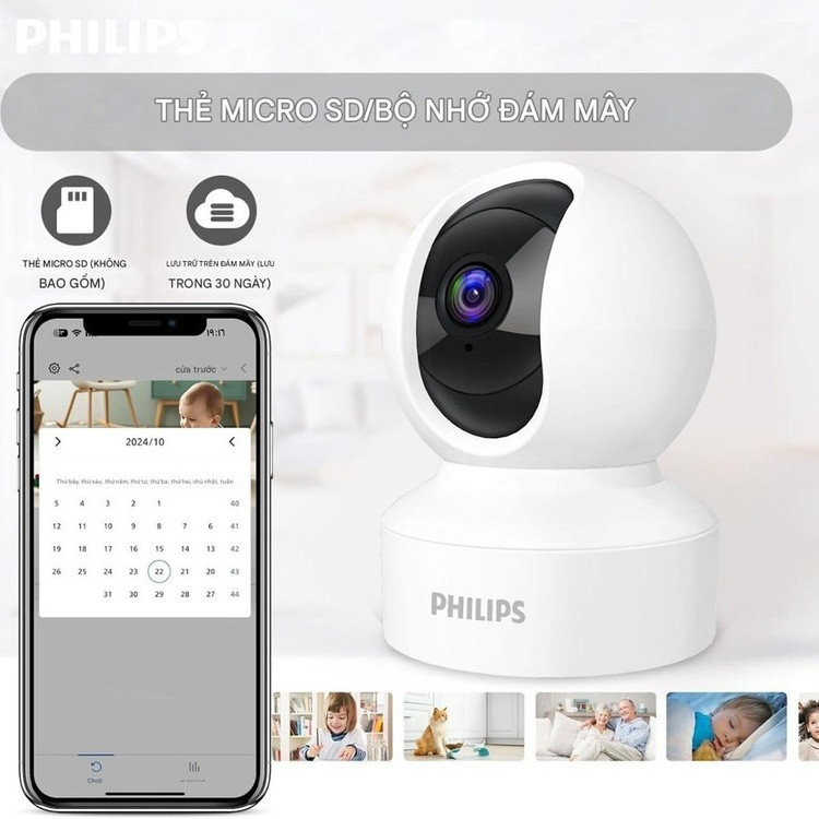 دوربین هوشمند چرخشی WiFi فیلیپس TAI6000W با دید 360 درجه