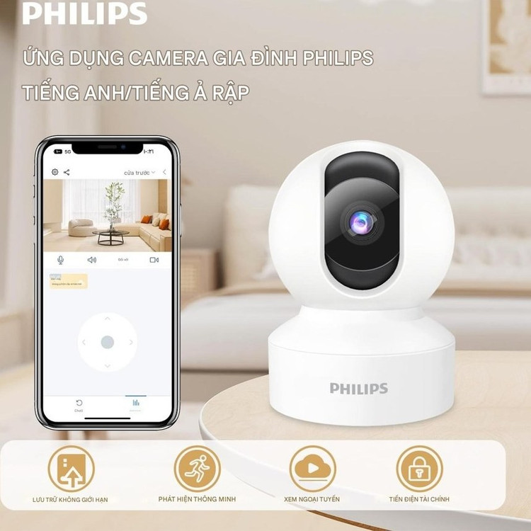 دوربین هوشمند چرخشی WiFi فیلیپس TAI6000W با دید 360 درجه
